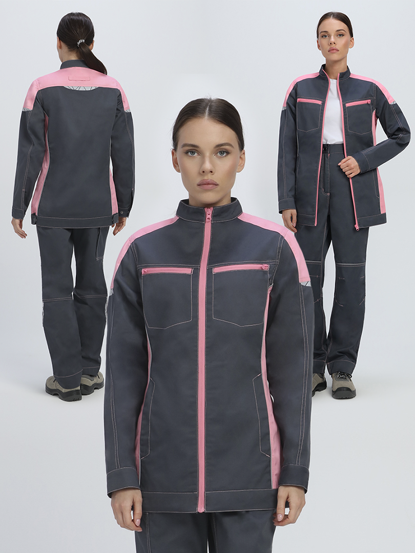 Куртка женская ProfLineSpecialist (тк.Смесовая,240), серый/розовый