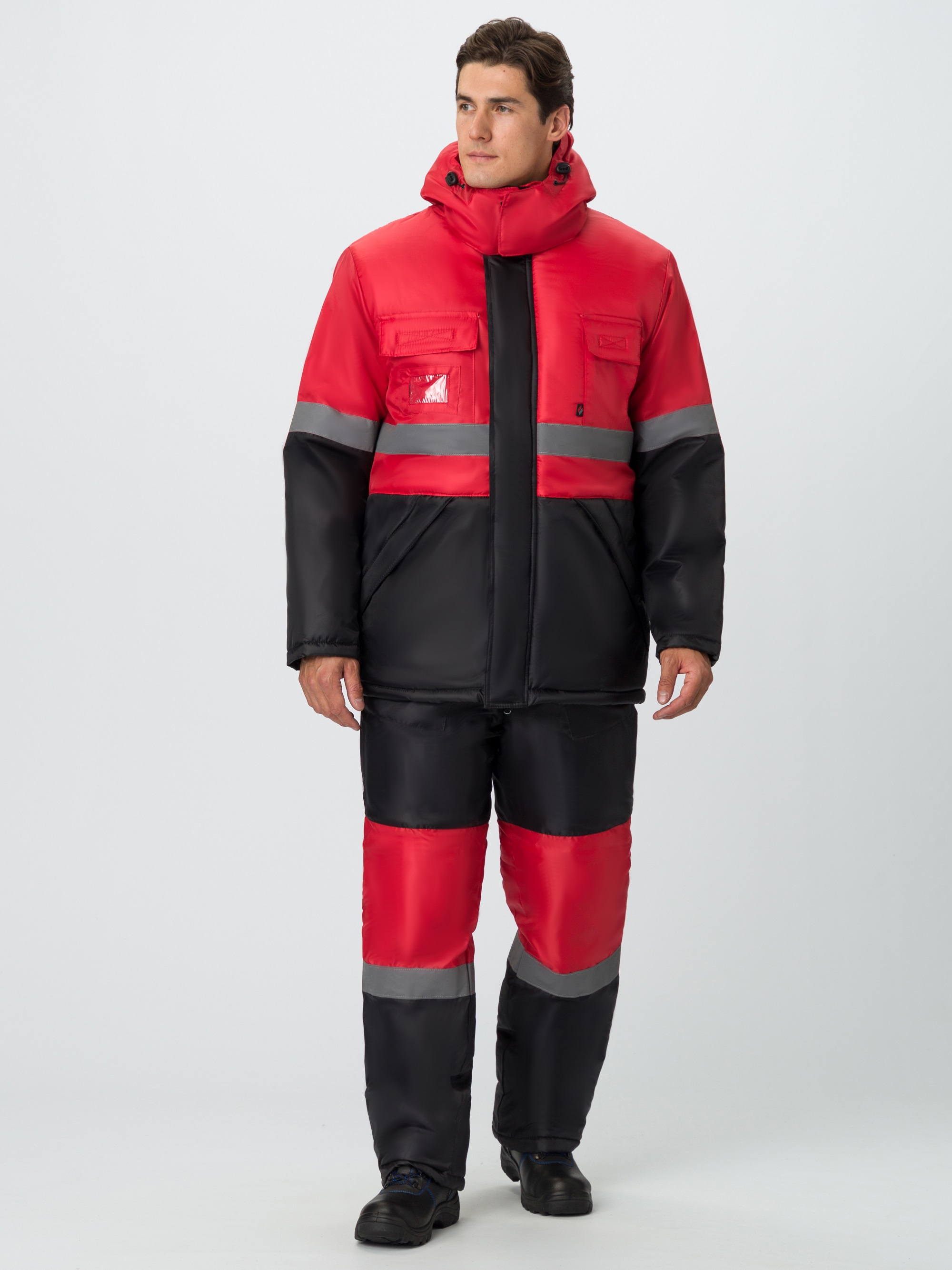 Костюм зимний Мегрес-2 СОП (тк.OxLine,90) п/к, красный/черный