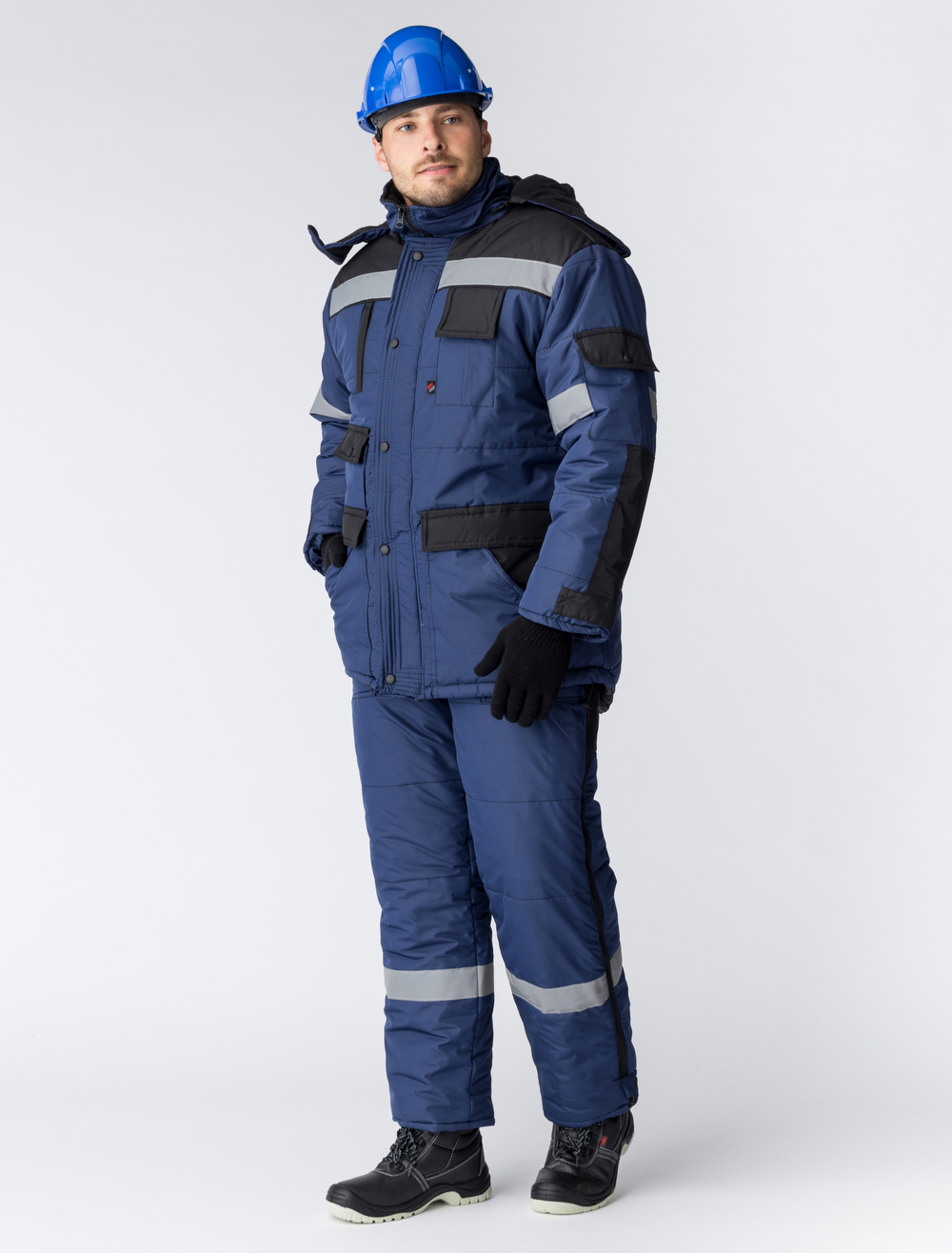Костюм зимний Беркорт-2 (тк.Таслан,135) п/к, т.синий/черный