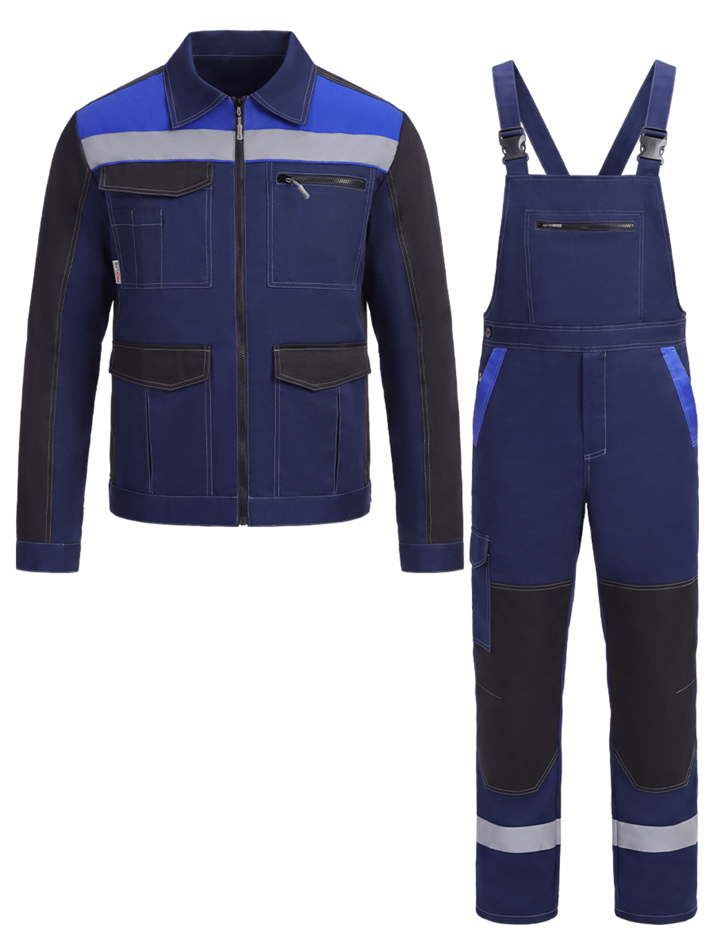 Костюм ProfLineBase-2 (тк.Твил,210) п/к, т.синий/черный/васильковый