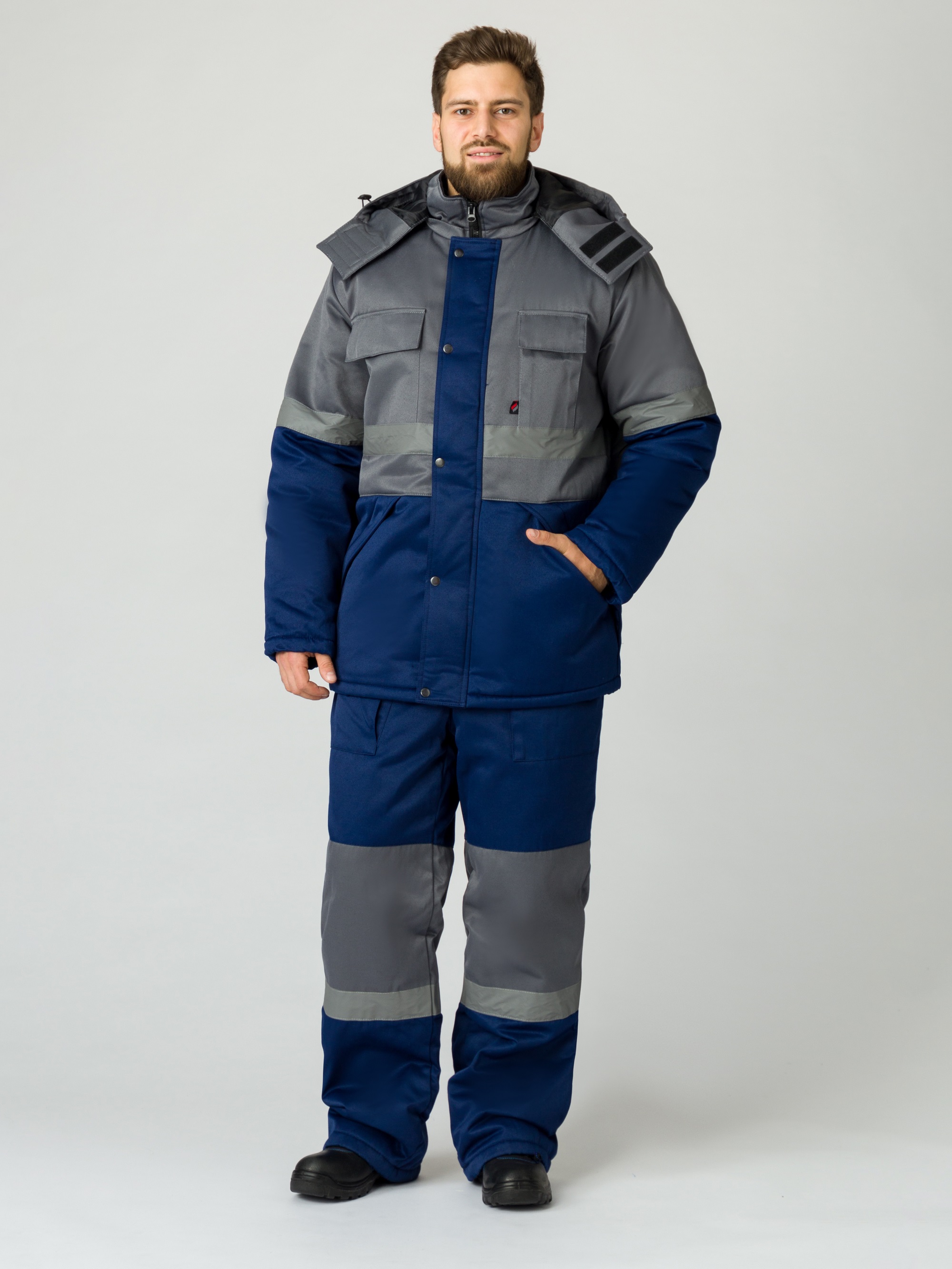 Костюм зимний Нордхард-2 СОП (тк.Смесовая,250) п/к, т.синий/серый