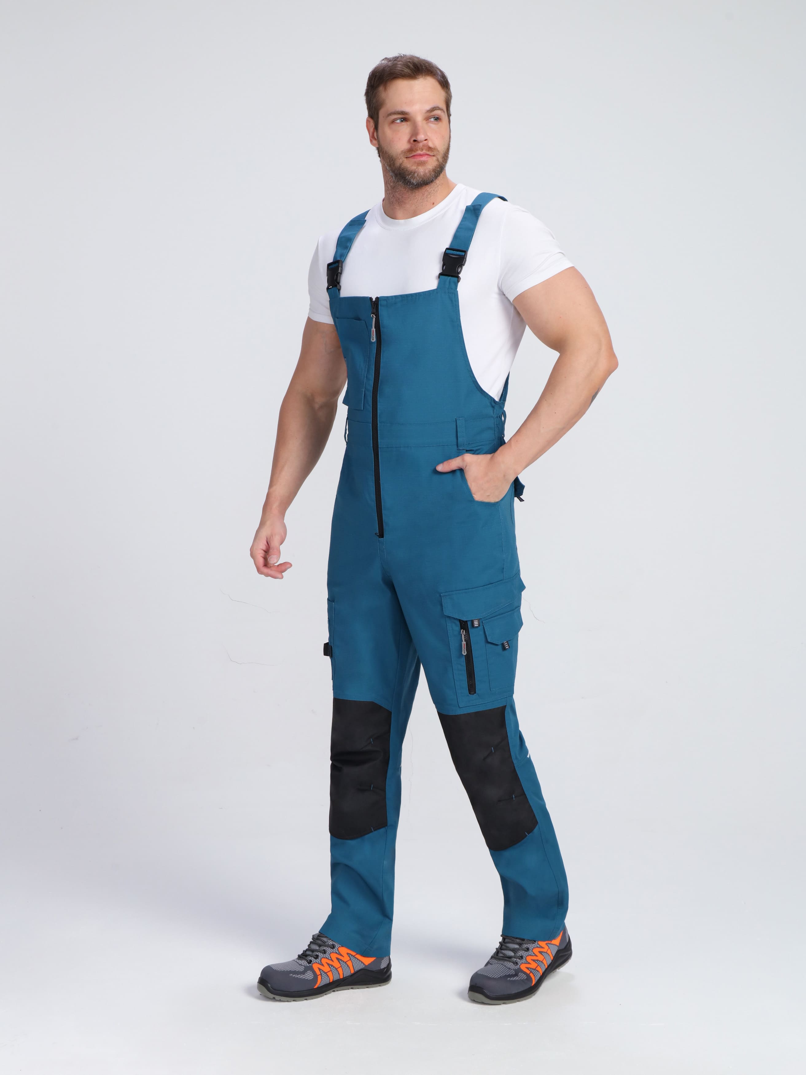 Полукомбинезон ProfLineSpecialist (тк.РипСтоп,240), циан/черный