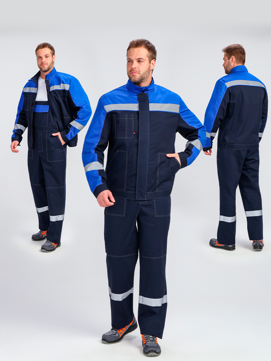 Костюм Бриготек-2 СОП (тк.Смесовая,260) п/к, т.синий/васильковый